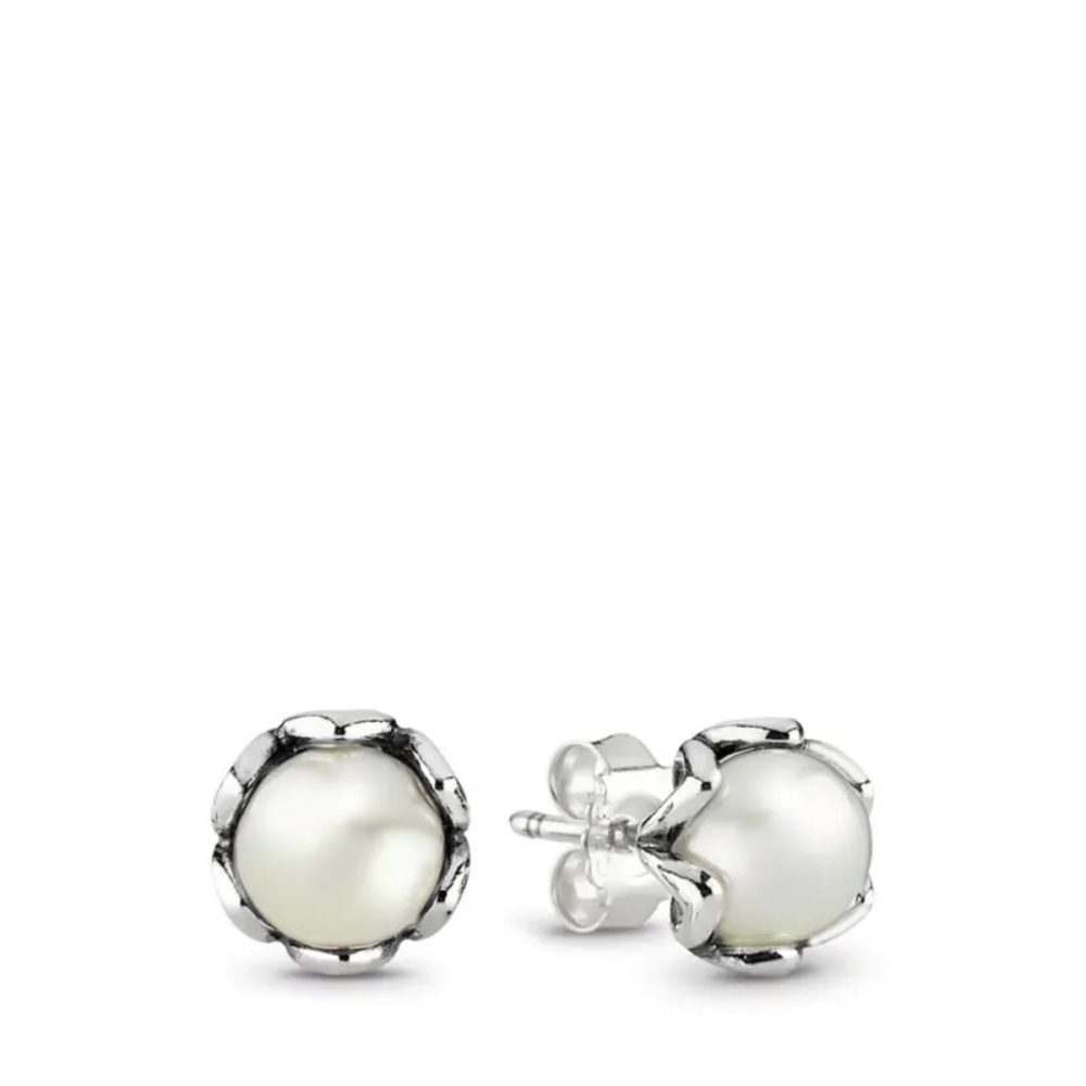 PANDORA “Grand Pearl” Stud Earrings